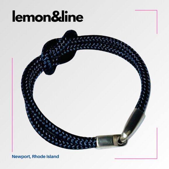LEMON&LINE Original Square Knot Bracelet in Newport Navy - XL (8.5") - Picture 8 of 10
